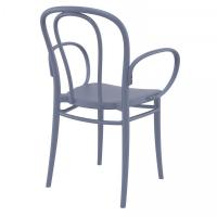 Victor XL Resin Outdoor Arm Chair Dark Gray ISP253-DGR - 1
