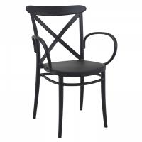 Cross XL Resin Outdoor Arm Chair Black ISP256-BLA
