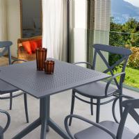 Cross XL Patio Dining Set with 4 Chairs Dark Gray ISP2561S-DGR - 1