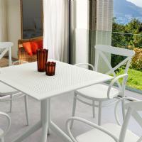 Cross XL Patio Dining Set with 4 Chairs White ISP2561S-WHI - 1