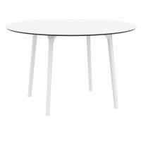 Lisa Patio Dining Set with Dark Gray Chairs and White Maya Round Table 47 inch ISP6751S-WHI-DGR - 3