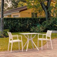 Artemis Dining Set with 2 Arm Chairs White ISP7000S-WHI
