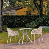 Air XL Dining Set with 2 Arm Chairs White ISP7002S-WHI