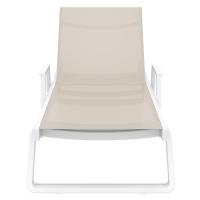 Tropic Arm Sling Chaise Lounge White Frame Taupe Sling ISP708A-WHI-DVR - 3