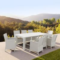 Vegas Outdoor Dining Table Extendable from 70 to 86 inch Rattan Gray ISP774-DG - 32