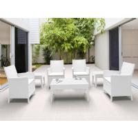 California Wickerlook Resin Patio Seating Set 7 Piece White ISP8062S-WH - 7