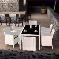 California Wickerlook Resin Patio Dining Set 7 Piece White ISP8063S-WH