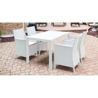 California Wickerlook Resin 55 inch Patio Dining Set 5 Piece White ISP8064S-WH - 5