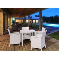 California Wickerlook Square 31 inch Patio Dining Set 5 Piece White ISP8065S-WH - 5