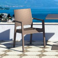 Ibiza Resin Wickerlook Dining Arm Chair Brown ISP810-BR - 5