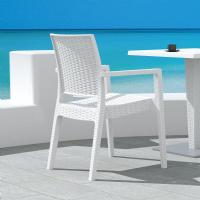 Ibiza Resin Wickerlook Dining Arm Chair White ISP810-WH - 5