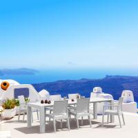 Ibiza Extendable Wickerlook Dining Set 7 piece White ISP8101S-WH