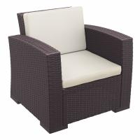 Monaco Wickerlook Club Chair Brown with Cushion ISP831-BR