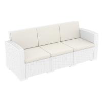 Monaco Wickerlook 4 Piece XL Sofa Deep Seating Set White with Cushion ISP836-WH - 1