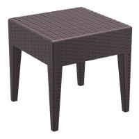 Miami Square Resin Wickerlook Side Table Brown ISP858-BR