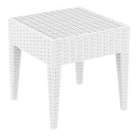 Miami Square Resin Wickerlook Side Table White ISP858-WH