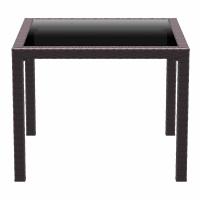 Miami Resin Wickerlook Square Dining Table Brown 37 inch ISP870-BR - 1