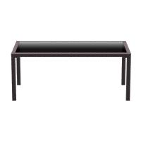 Miami Resin Wickerlook Rectangle Dining Table Brown 71 inch ISP880-BR - 1
