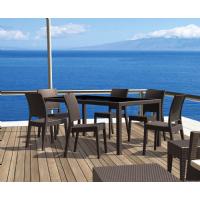 Miami Resin Wickerlook Rectangle Dining Table Brown 71 inch ISP880-BR - 4