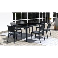 Miami Resin Wickerlook Rectangle Dining Table Brown 71 inch ISP880-BR - 13