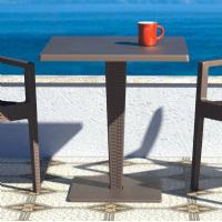 Riva Wickerlook Resin Square Dining Table Brown 28 inch. ISP884-BR - 3