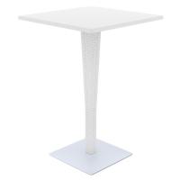 Riva Wickerlook Resin Square Bar Table White 28 inch. ISP888-WH