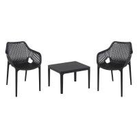 Air XL Conversation Set with Sky 24" Side Table Black S007109-BLA