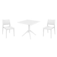 Ares Dining Set with Sky 31" Square Table White S009106-WHI