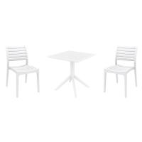 Ares Dining Set with Sky 27" Square Table White S009108-WHI