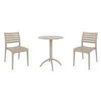 Ares Bistro Set with Octopus 24" Round Table Taupe S009160-DVR