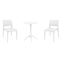 Ares Bistro Set with Octopus 24" Round Table White S009160-WHI