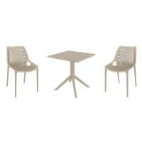 Air Dining Set with Sky 27" Square Table Taupe S014108-DVR
