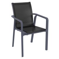 Pacific Balcony Set with Ocean Side Table Dark Gray and Black S023066-DGR-BLA - 1