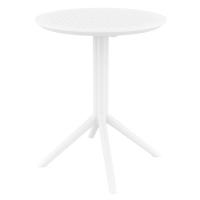 Pacific Bistro Set with Sky 24" Round Folding Table White and Turquoise S023121-WHI-TRQ - 2