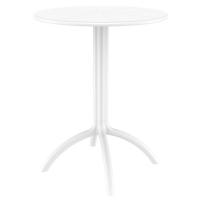 Pacific Bistro Set with Octopus 24" Round Table White and Taupe S023160-WHI-DVR - 2