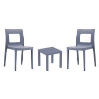 Lucca Conversation Set with Ocean Side Table Dark Gray S026066-DGR