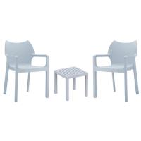 Diva Conversation Set with Ocean Side Table Silver Gray S028066-SIL