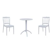 Napoleon Bistro Set with Octopus 24" Round Table Silver Gray S044160-SIL