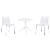 Vita Dining Set with Sky 27" Square Table White S049108-WHI