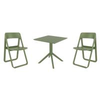 Dream Dining Set with Sky 27" Square Table Olive Green S079108-OLG