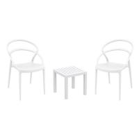 Pia Conversation Set with Ocean Side Table White S086066-WHI