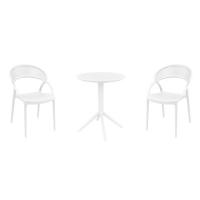 Sunset Bistro Set with Sky 24" Round Folding Table White S088121-WHI