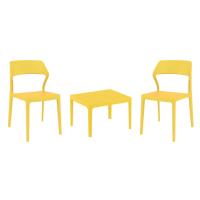 Snow Conversation Set with Sky 24" Side Table Yellow S092109-YEL