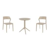 Snow Bistro Set with Sky 24" Round Folding Table Taupe S092121-DVR