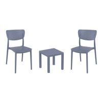 Lucy Conversation Set with Ocean Side Table Dark Gray S129066-DGR