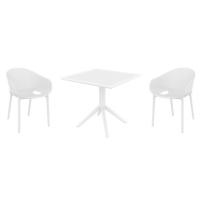 Sky Pro Dining Set with Sky 31" Square Table White S151106-WHI