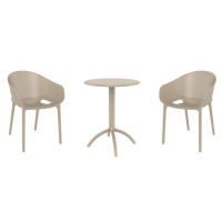 Sky Pro Bistro Set with Octopus 24" Round Table Taupe S151160-DVR