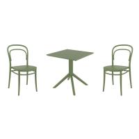 Marie Dining Set with Sky 27" Square Table Olive Green S251108-OLG