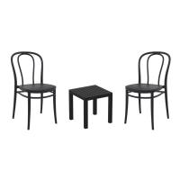 Victor Conversation Set with Ocean Side Table Black S252066-BLA