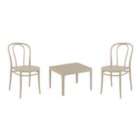 Victor Conversation Set with Sky 24" Side Table Taupe S252109-DVR